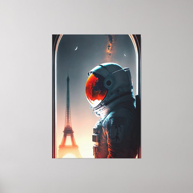 Toile Un astronaute à Paris (Recto)