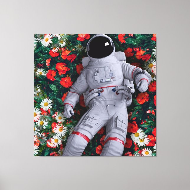 Toile Un astronaute dans les fleurs (Recto)