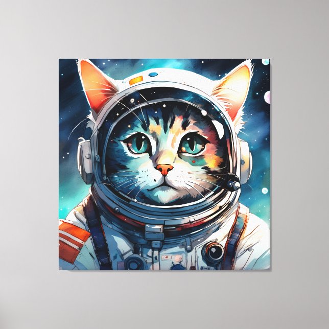Toile Un astronaute de chat imaginaire (Recto)