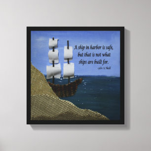 Toile Un bateau dans le port est citation inspirée sûr