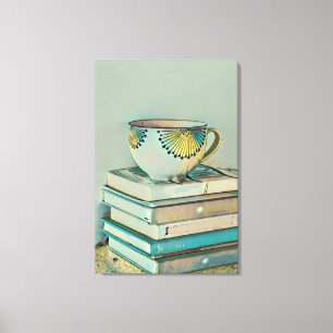 Toile Un cadeau pour les amateurs de café et de livres