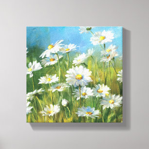 Toile Un champ des marguerites blanches