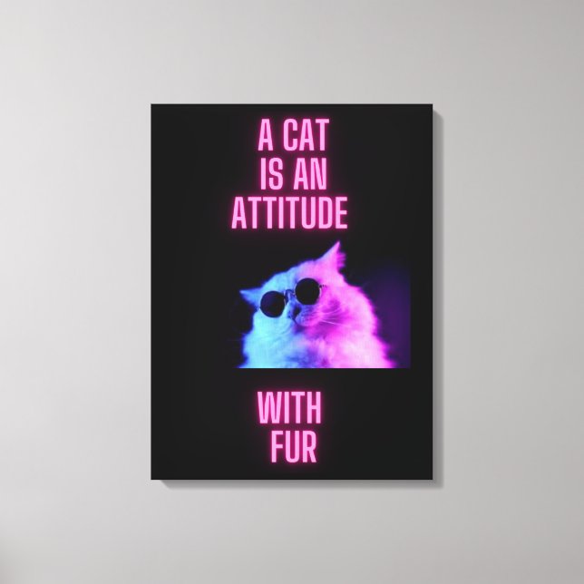 TOILE UN CHAT EST UNE ATTITUDE AVEC L'IMPRIMANTE DE CHAT (Recto)