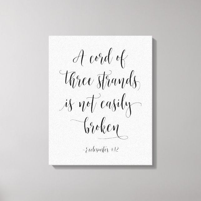 Toile Un Cordon De Trois Strands, Ecclésiaste 4:12 (Recto)