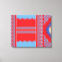 un design d'un motif rouge et bleu