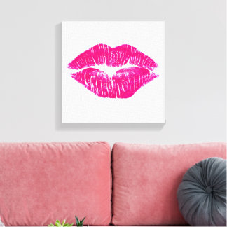 Toile Un grand baiser lèvres roses Moderne Wall Art Vers