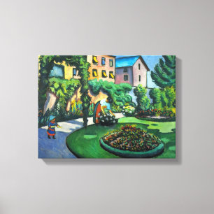 Toile Un jardin, Gartenbild par August Macke, Art vintag