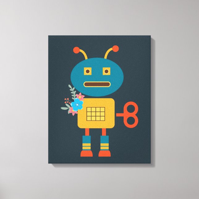 Toile Un joli robot design pour enfants (Recto)