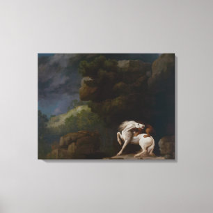 Toile Un lion attaquant un cheval par George Stubbs