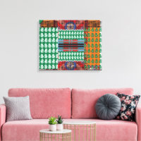 un motif vert et noir avec un arbre au milieu