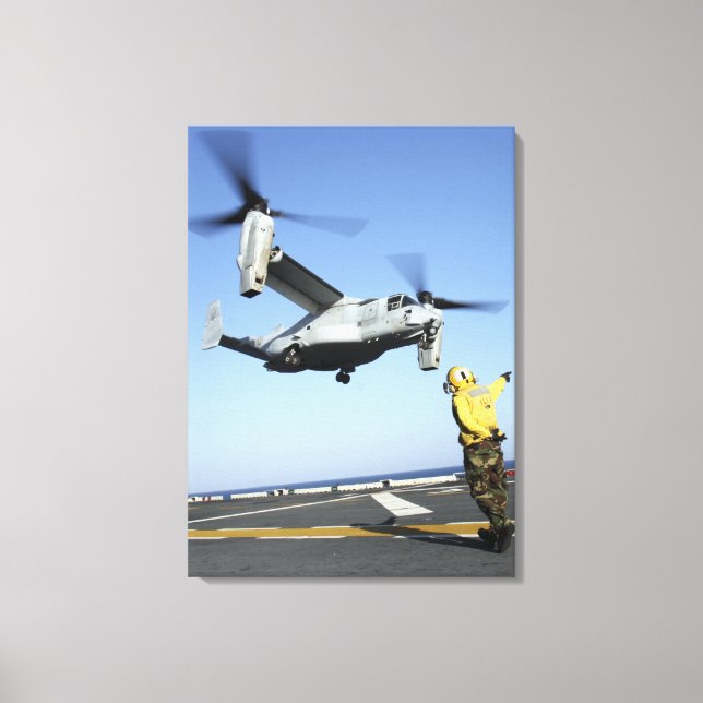Toile Un MV-22 Osprey lance le USS Nassau (Recto)