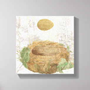 Toile Un nid d'oiseaux avec un oeuf Brown