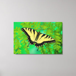 Toile Un papillon swallowtail atterrissant