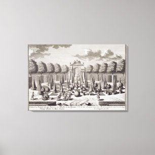 Toile Un parterre avec les arbres oranges dans le jardin