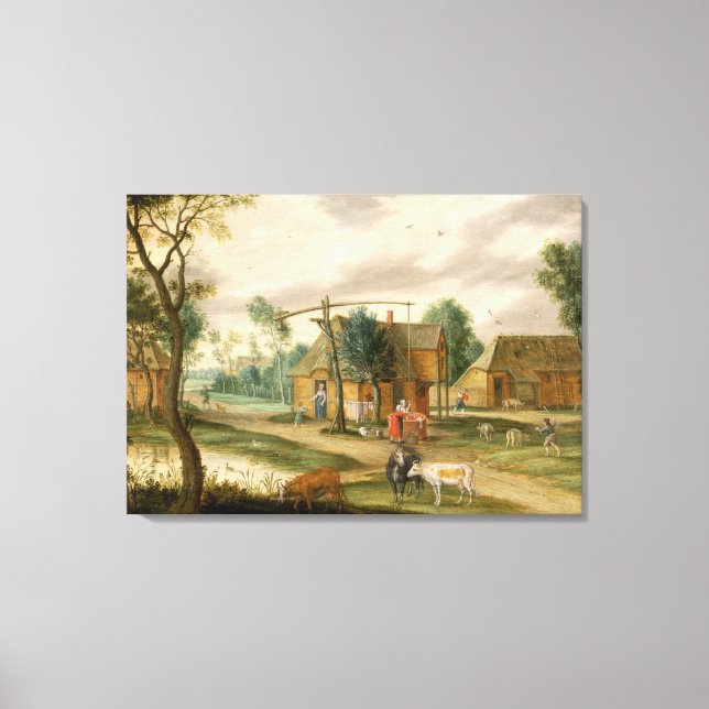 Toile Un paysage de village (Recto)