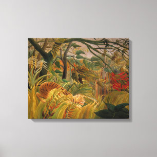 Toile Un tigre dans une tempête tropicale   Henri Rousse