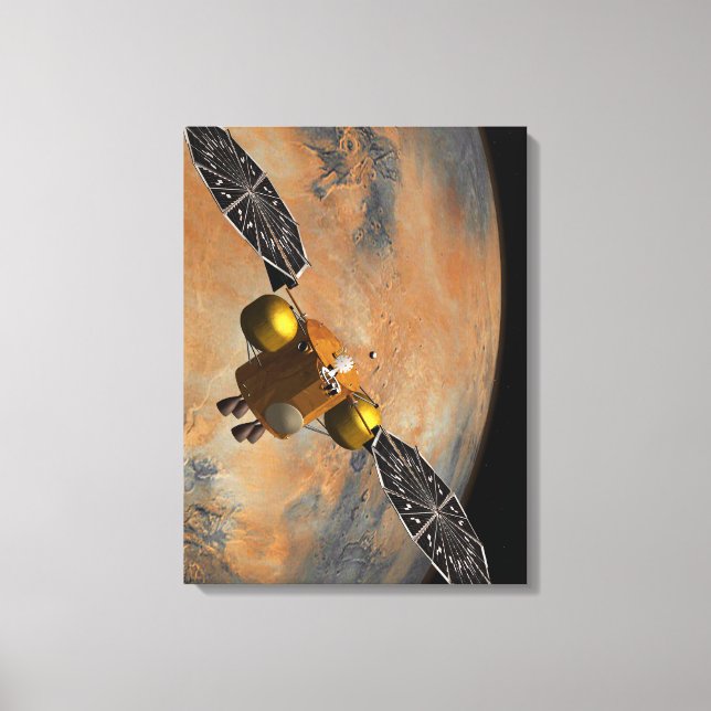 Toile Un vaisseau Spacecraft Orbitant Mars. (Recto)