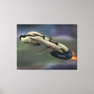 Toile Un vaisseau spatial qui traverse une planète