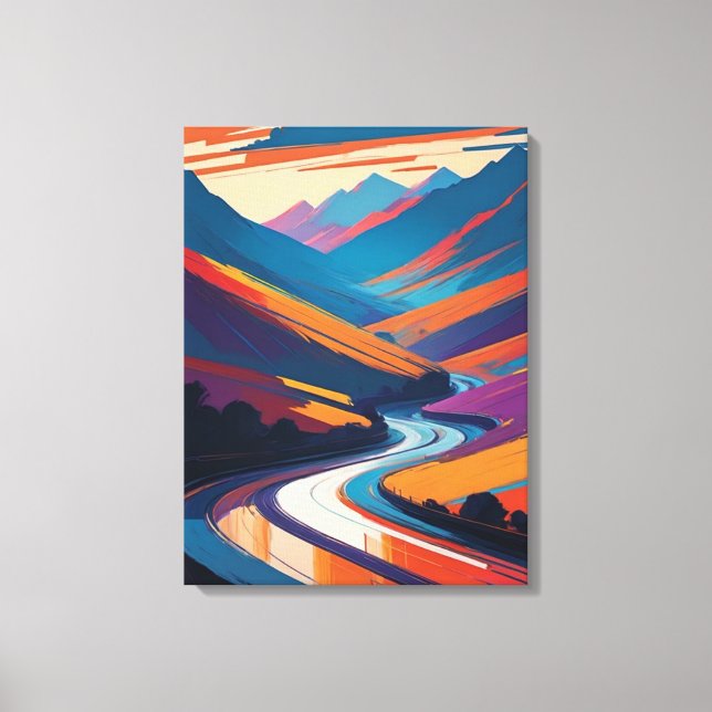 Toile Un Voyage À Travers Les Montagnes Colorées (Recto)