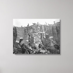 Toile Une batterie de l'artillerie deux pendant la