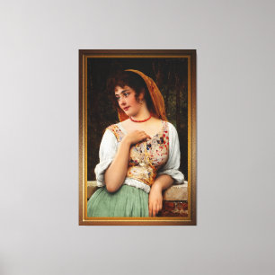 Toile Une beauté pensive par Eugen von Blaas