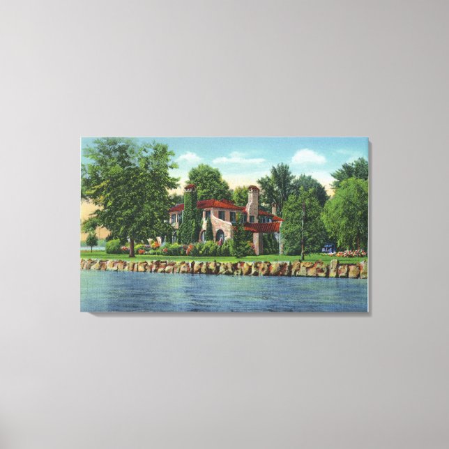 Toile Une belle résidence de Chautauqua Lake (Recto)