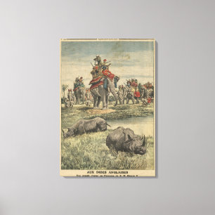 Toile Une chasse à rhinocéros en l'honneur du Roi Geor
