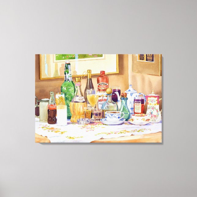 Toile Une collection de boissons (Recto)