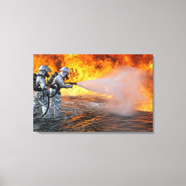 Toile Une équipe de lutte contre l'incendie secourue par (Recto)