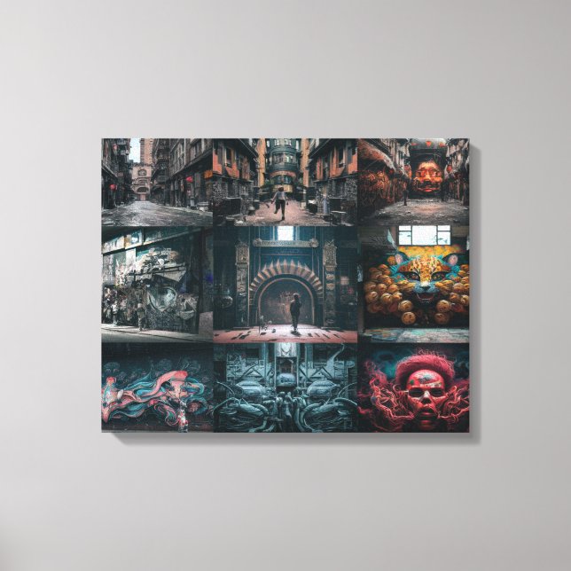 Toile Une étonnante compilation de graffitis d'art de ru (Recto)
