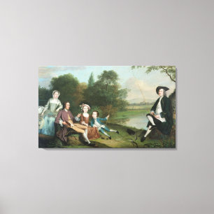 Toile Une famille des pêcheurs à  la ligne, 1749