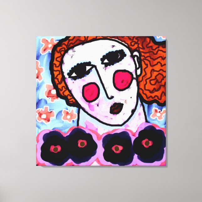 Toile Une femme aux fleurs Peinture numérique Abstraite (Recto)