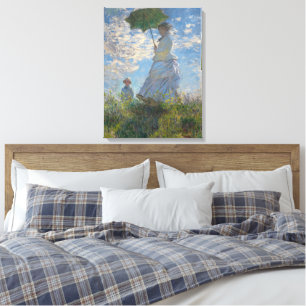 Toile Une femme avec un parasol Paysage français