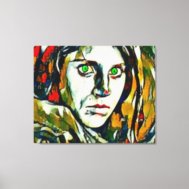 Toile Une fille afghane aux yeux verts Huile Abstraite (Recto)