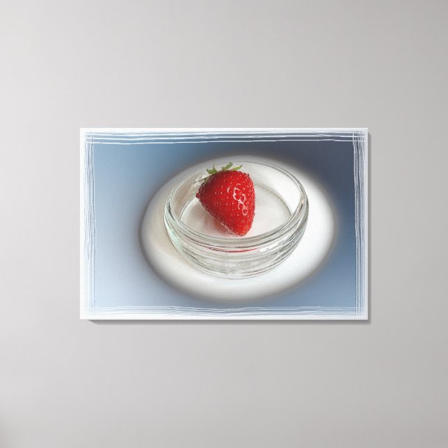 Toile Une fraise dans une tasse (Recto)