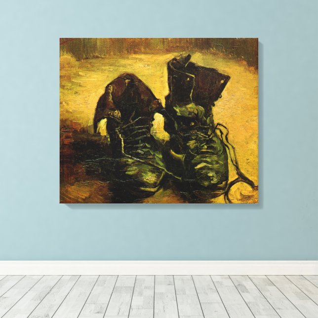 Toile Une paire de chaussures de Vincent van Gogh (Insitu (Plancher de Bois))