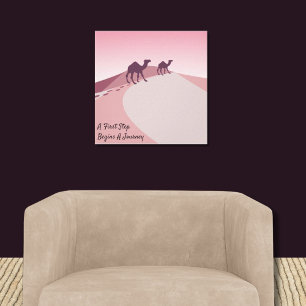 Toile Une Première Étape Commence Un Voyage, Desert Pink