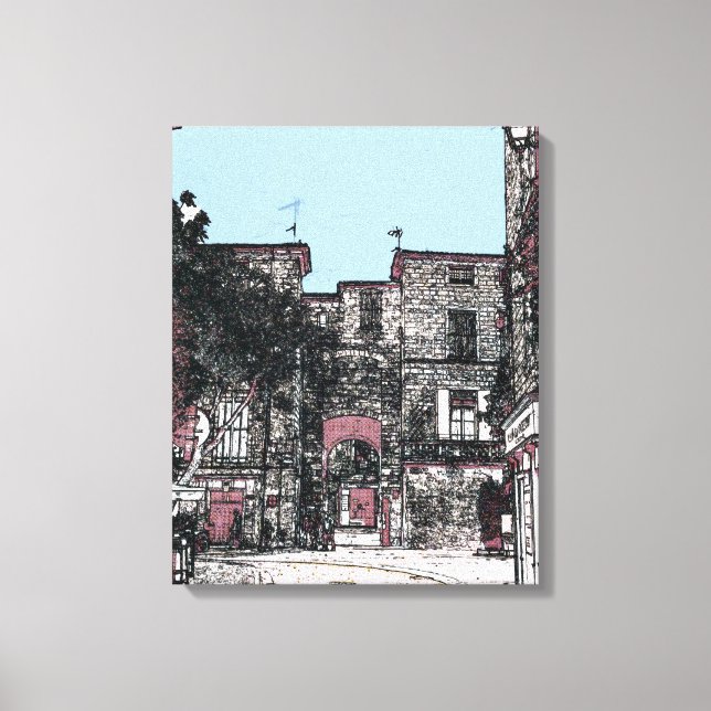 Toile Une rue à Pezenas France (Recto)