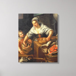 Toile Une scène de cuisine