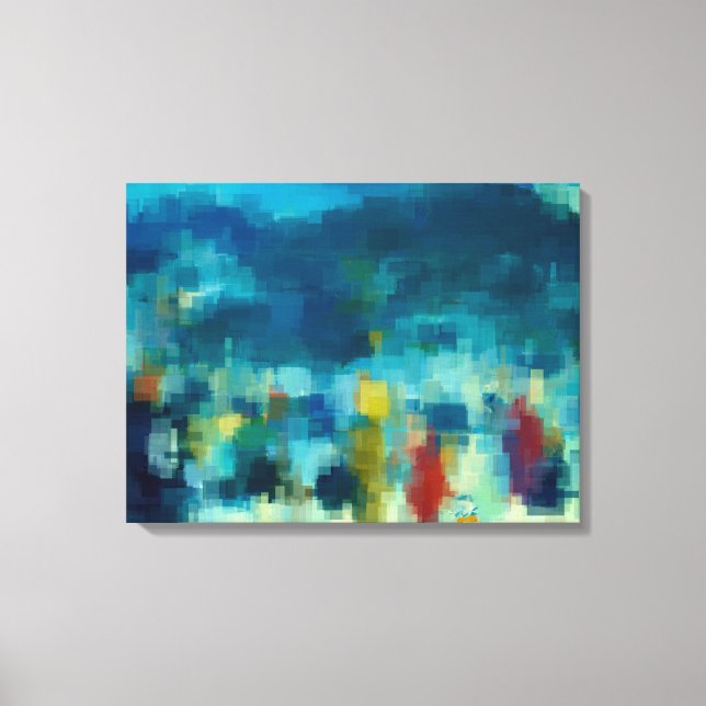 Toile Une Soirée D'Hivers Sortie Cubiste Abstraite (Recto)