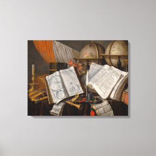 Toile Une vie morte de Vanitas avec un drapeau, 1662 par