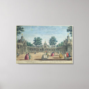 Toile Une vue des pavillons et des boîtes chinois dans
