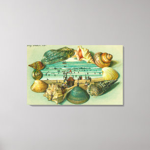 Toile Une vue pittoresque encadrée avec des coquilles d