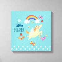 Unicorn Arc-en-ciel nuages et fleurs Petit Dreamer