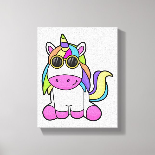 Toile Unicorne avec lunettes de soleil (Recto)