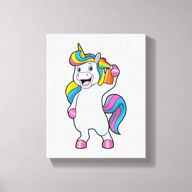 Toile Unicorne comme coiffeur avec aérosol (Recto)