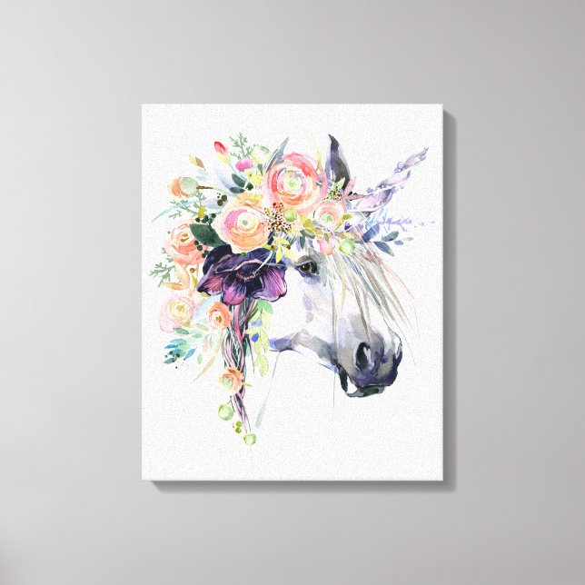 Toile Unicorne en fleurs (Recto)