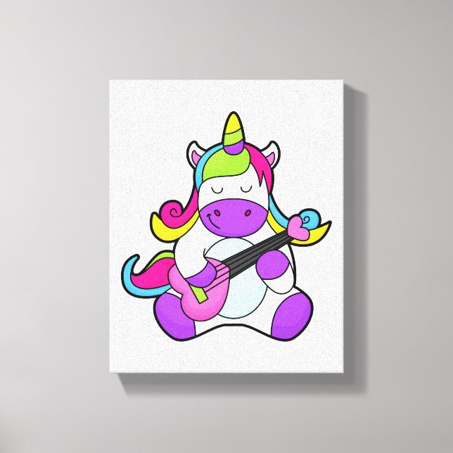 Toile Unicorne en tant que musicien avec guitare (Recto)