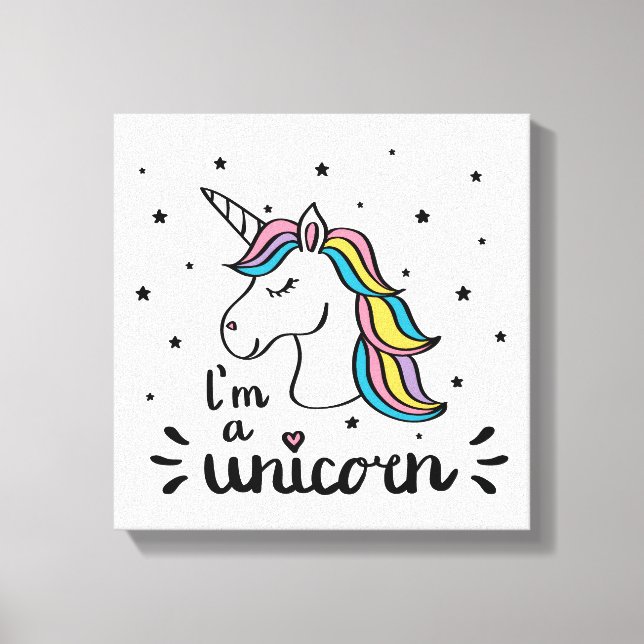 Toile Unicorne | Je suis une licorne (Recto)