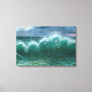 Toile Unicornes dans les vagues